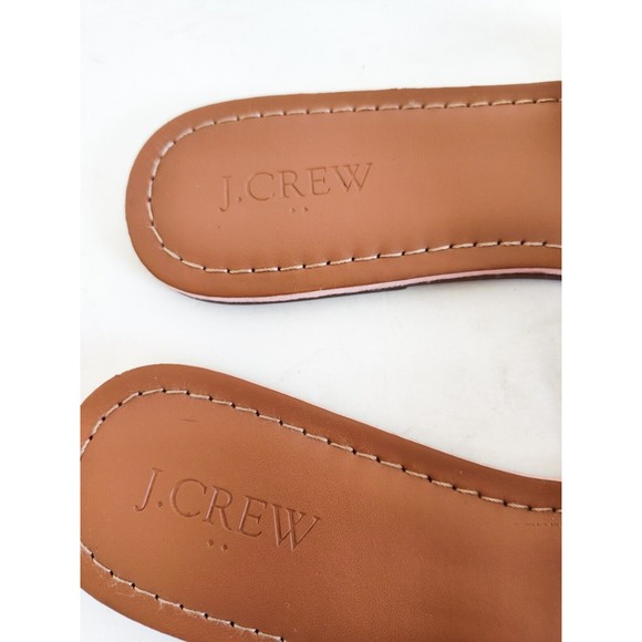 J Crew Faux Vegan Leather Slide Sandal Women's Sz 9 Metallic Gold Minimalist EUC - Picture 7 of 8